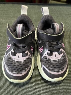 Nike Kids Gray and Pink Slip-On Sneakers